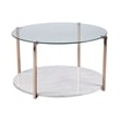 Southern Enterprises Avenida Round Tempered Glass-Top Cocktail Table in Gold