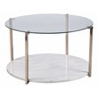 Southern Enterprises Avenida Round Tempered Glass-Top Cocktail Table in Gold
