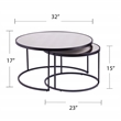 Southern Enterprises Downham Mirror Nesting Coffee Tables - 2Pc Set in Black
