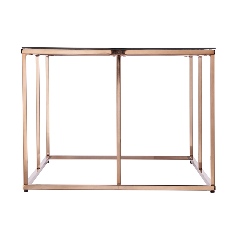 Southern Enterprises Nicholance Tempered Glass-Top Cocktail Table in Champagne