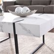 SEI Furniture Rangley Faux Marble Top Cocktail Table in Black-White