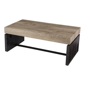 sei furniture hapsford rectangular cocktail table in natural-black