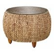 Jokobe Round Water Hyacinth with Tempered Glass Cocktail Table in Natural