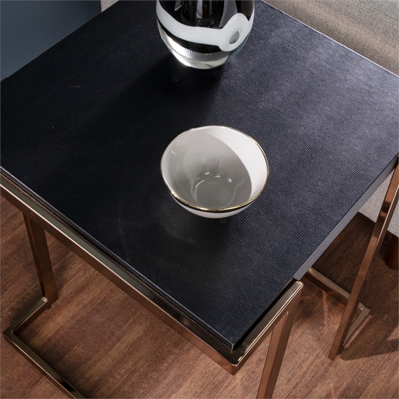 Holly & Martin Barcia Wood and Iron  Side Table in Black