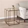 SEI Furniture Nicholance Contemporary End Table with Tempered Glass Top