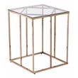 SEI Furniture Nicholance Contemporary End Table with Tempered Glass Top