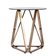 Southern Enterprises Stondon Tempered Glass Round End Table in Champagne