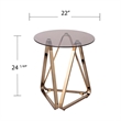 Southern Enterprises Stondon Tempered Glass Round End Table in Champagne