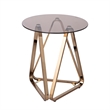 Southern Enterprises Stondon Tempered Glass Round End Table in Champagne