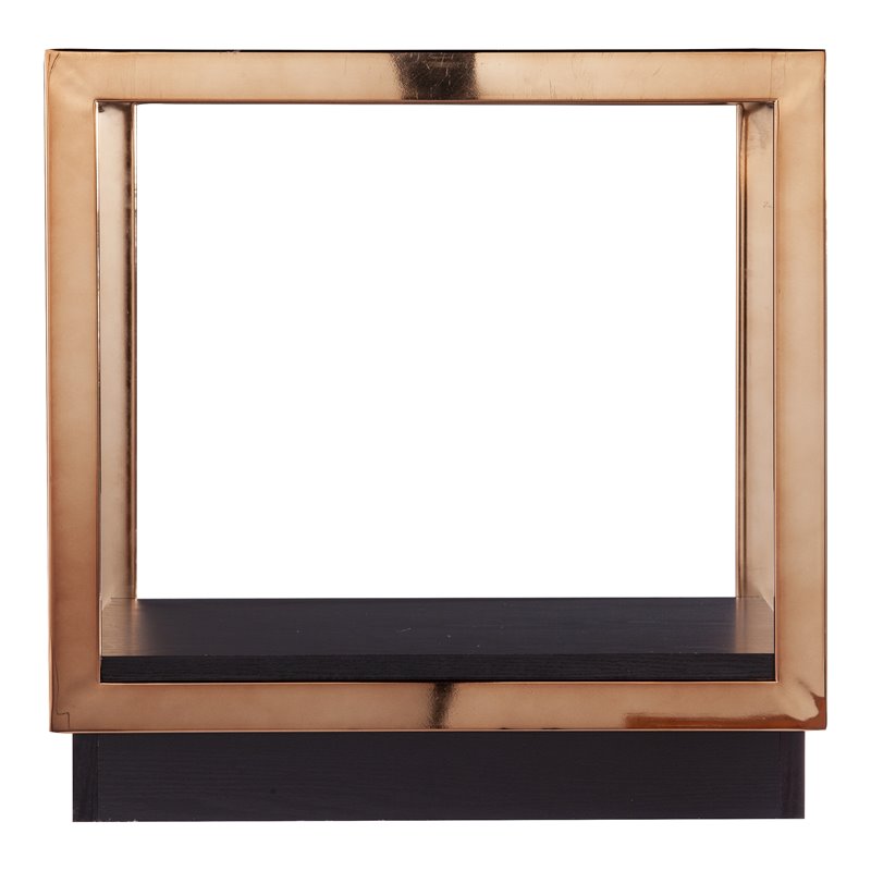 SEI Furniture Lexina Tempered Glass-Top End Table in Champagne-Black