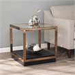SEI Furniture Lexina Tempered Glass-Top End Table in Champagne-Black