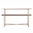 Southern Enterprises Ardmillan Wood And Iron Faux Marble Console Table in Brass