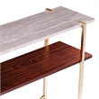 Southern Enterprises Ardmillan Wood And Iron Faux Marble Console Table in Brass