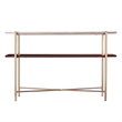 Southern Enterprises Ardmillan Wood And Iron Faux Marble Console Table in Brass