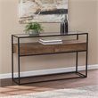 SEI Furniture Olivern Glass-Top Console Table with Storage Black-Natural
