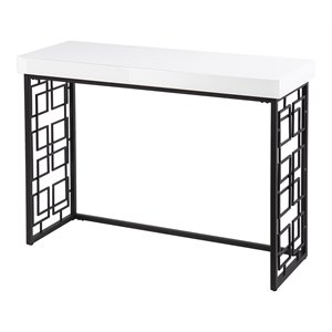 sei furniture mavden contemporary console table in black-white