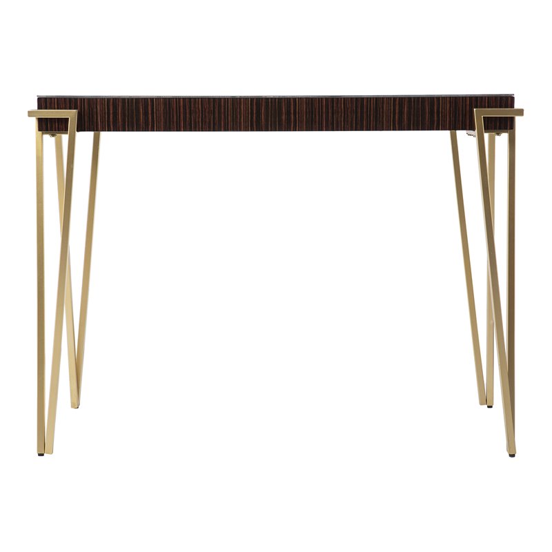 SEI Furniture Brodkirk Console Table in Brown-Gold