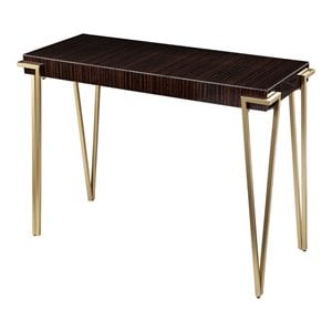 SEI Furniture Brodkirk Console Table in Brown-Gold
