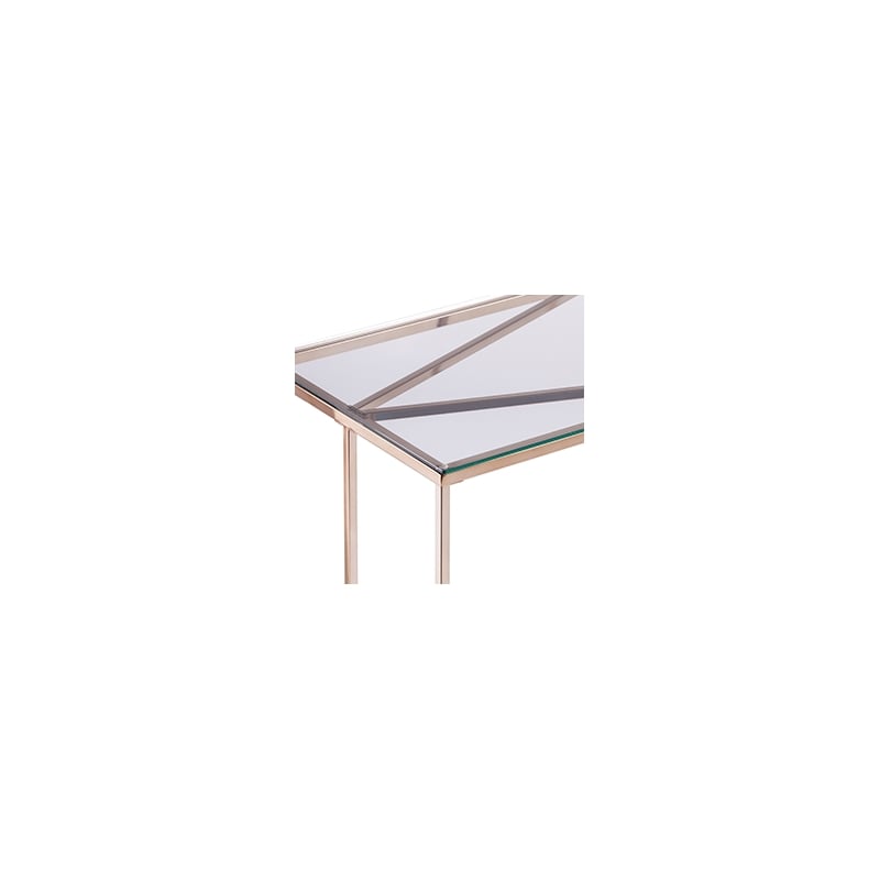 Southern Enterprises Nicholance Tempered Glass-Top Console Table in Champagne