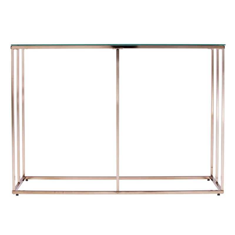 Southern Enterprises Nicholance Tempered Glass-Top Console Table in Champagne