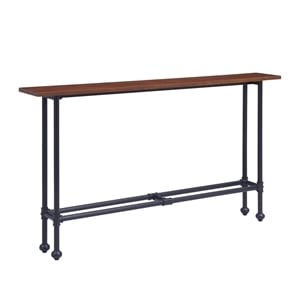 SEI Furniture Agnew Console Table in Matte Black-Espresso