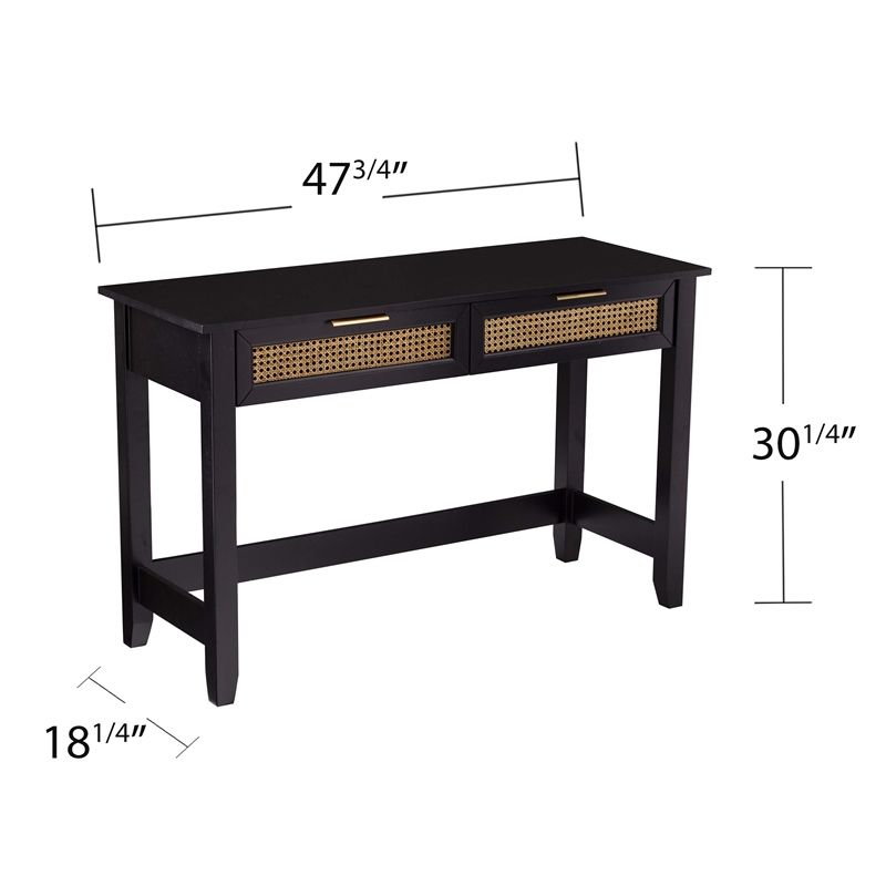SEI Furniture Chekshire Storage Console in Black-Natural