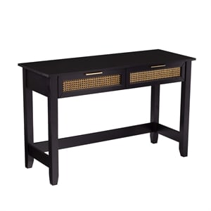 SEI Furniture Chekshire Storage Console in Black-Natural