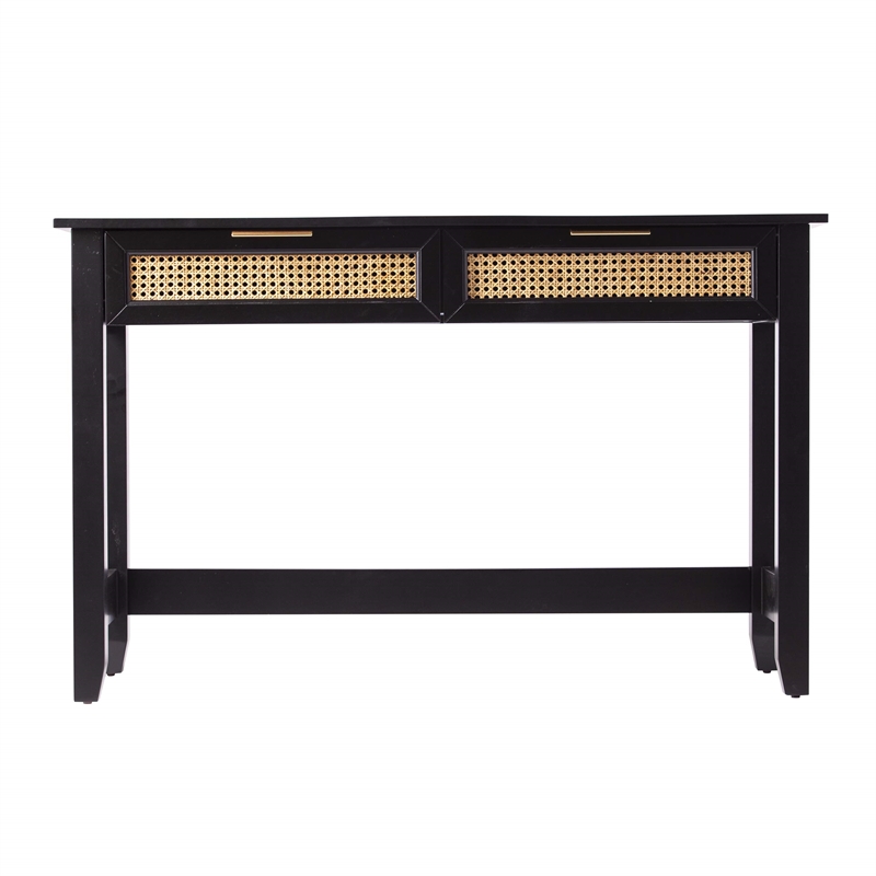 SEI Furniture Chekshire Storage Console in Black-Natural