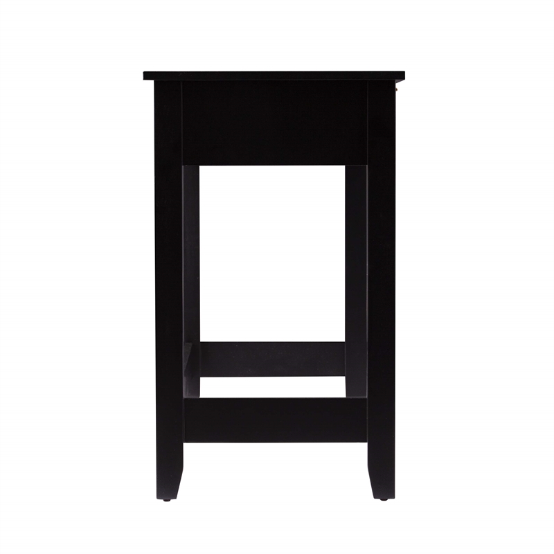 SEI Furniture Chekshire Storage Console in Black-Natural