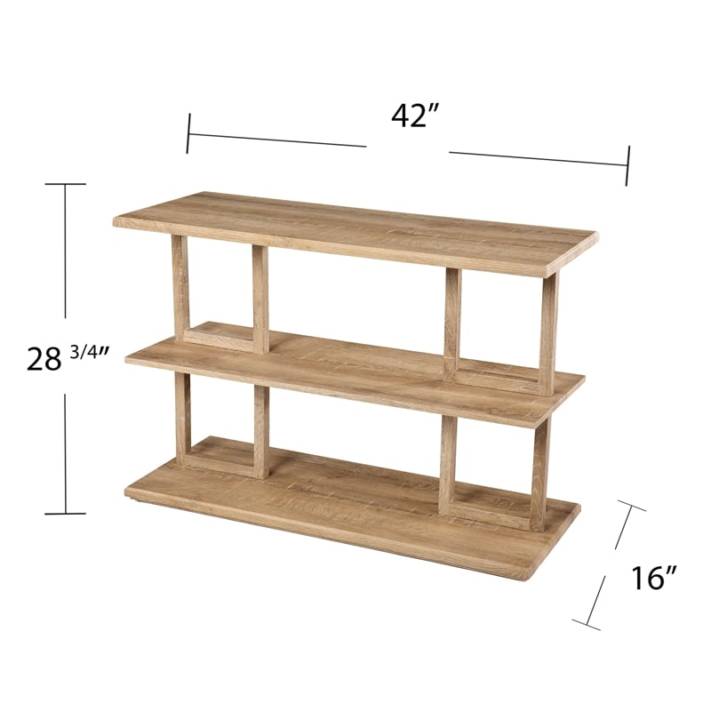 sei furniture markworth geometric console table in natural