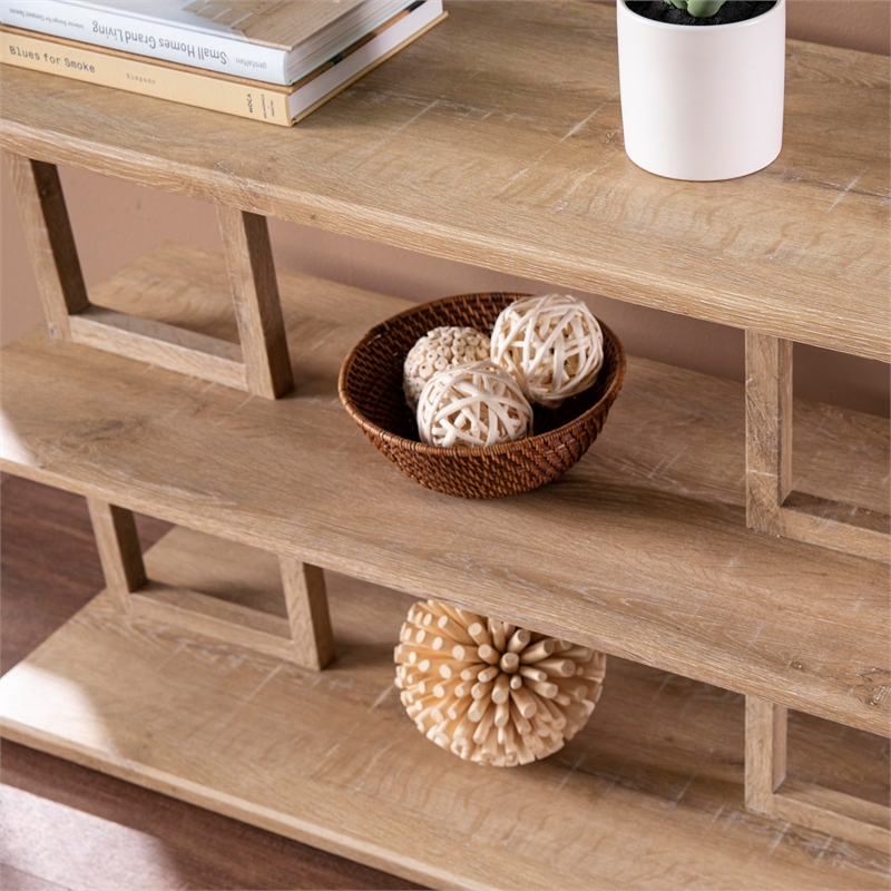 sei furniture markworth geometric console table in natural