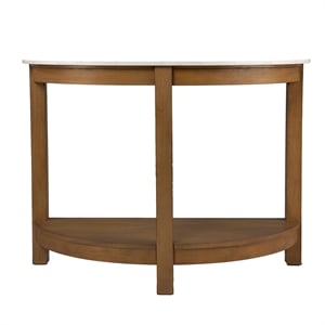 SEI Furniture Chandlen Demilune Console Table in White-Natural