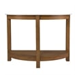 SEI Furniture Chandlen Demilune Console Table in White-Natural