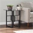 SEI Furniture Clanlin Glass-Top/Metal Base End Table in Black and Gray