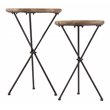 SEI Furniture Crellon Glass-Top Round End Table Set in Natural/Black