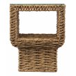 SEI Furniture Pallston Woven Water Hyacinth Glass-Top End Table in Natural