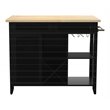 SEI Furniture Bramlage Expandable Freestand Kitchen Island Black/Natural