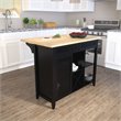 SEI Furniture Bramlage Expandable Freestand Kitchen Island Black/Natural