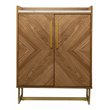 SEI Furniture Trilken Bar Cabinet with Storage in Brown/White Faux Marble