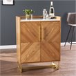 SEI Furniture Trilken Bar Cabinet with Storage in Brown/White Faux Marble