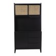 SEI Furniture Carondale Tall China Cabinet with Storage in Black/Natural