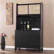 SEI Furniture Carondale Tall China Cabinet with Storage in Black/Natural