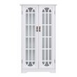 SEI Furniture Display Cabinet with Windowpane Glass Doors in White