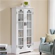 SEI Furniture Display Cabinet with Windowpane Glass Doors in White