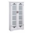 SEI Furniture Display Cabinet with Windowpane Glass Doors in White