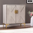 SEI Furniture Lantara Modern Storage Cabinet in Gray Washed/Gold