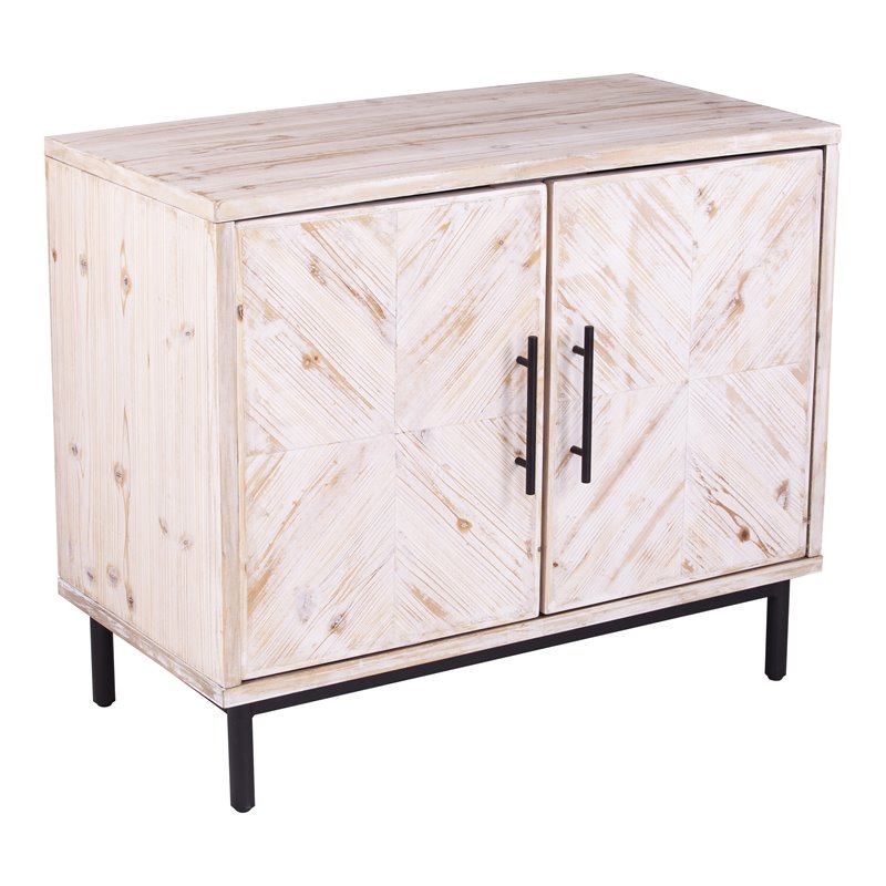 SEI Furniture Eslanton Anywhere Cabinet in White Washed/Dark Stained