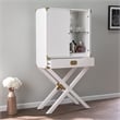 SEI Furniture Campaign Tall Bar Cabinet with Storage in White/Gold