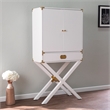 SEI Furniture Campaign Tall Bar Cabinet with Storage in White/Gold