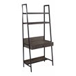 SEI Furniture Lizvan Ladder Desk with Storage in Gray/Brown/Black